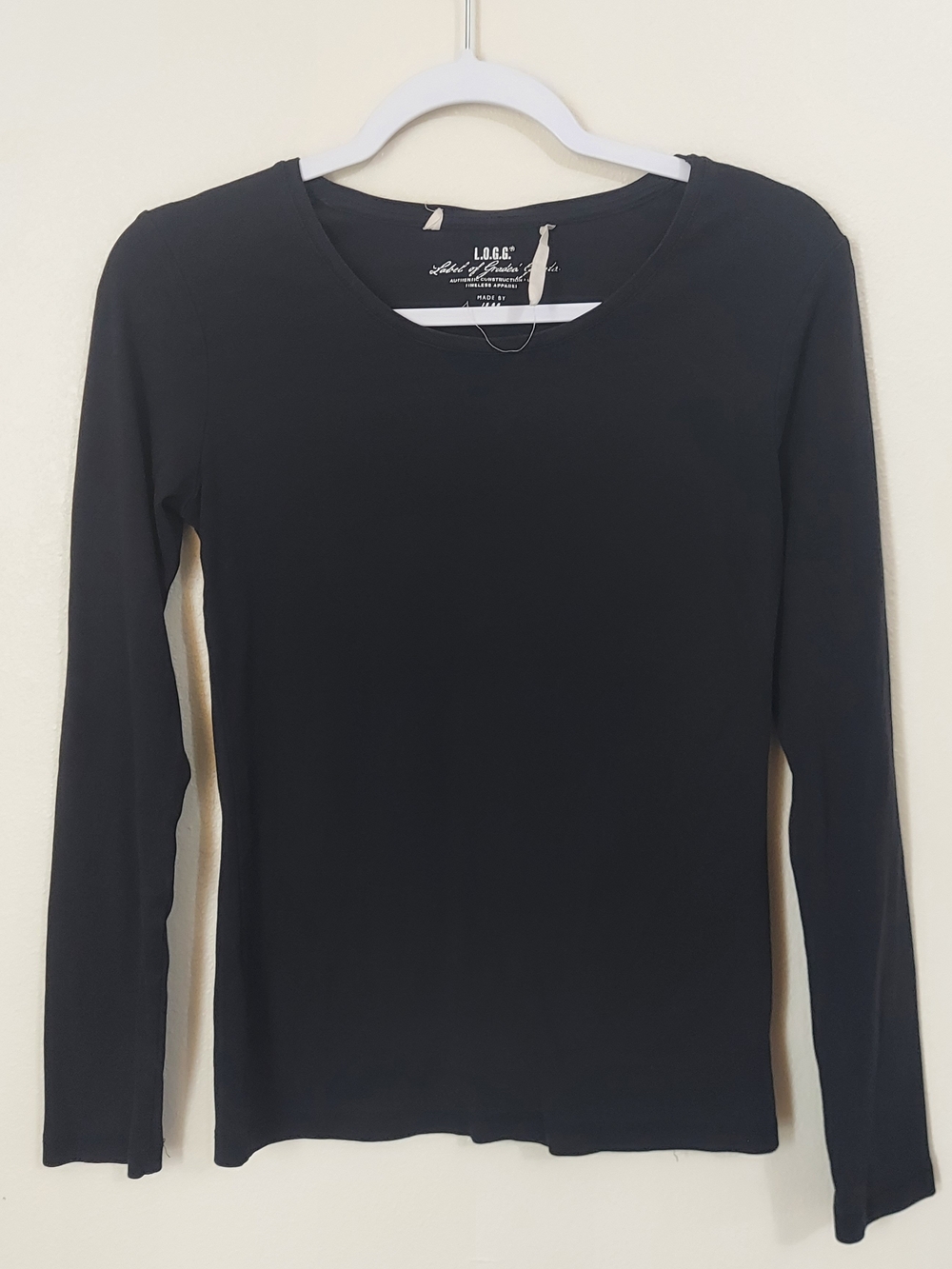 H&M Black Slim Long-Sleeve Crew Tee